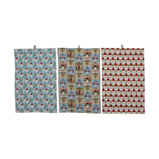Hello Honey® 28" Santa Cotton Tea Towel Set
